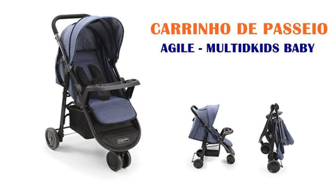 Carrinho de Bebê Agile 3 Rodas Multikids